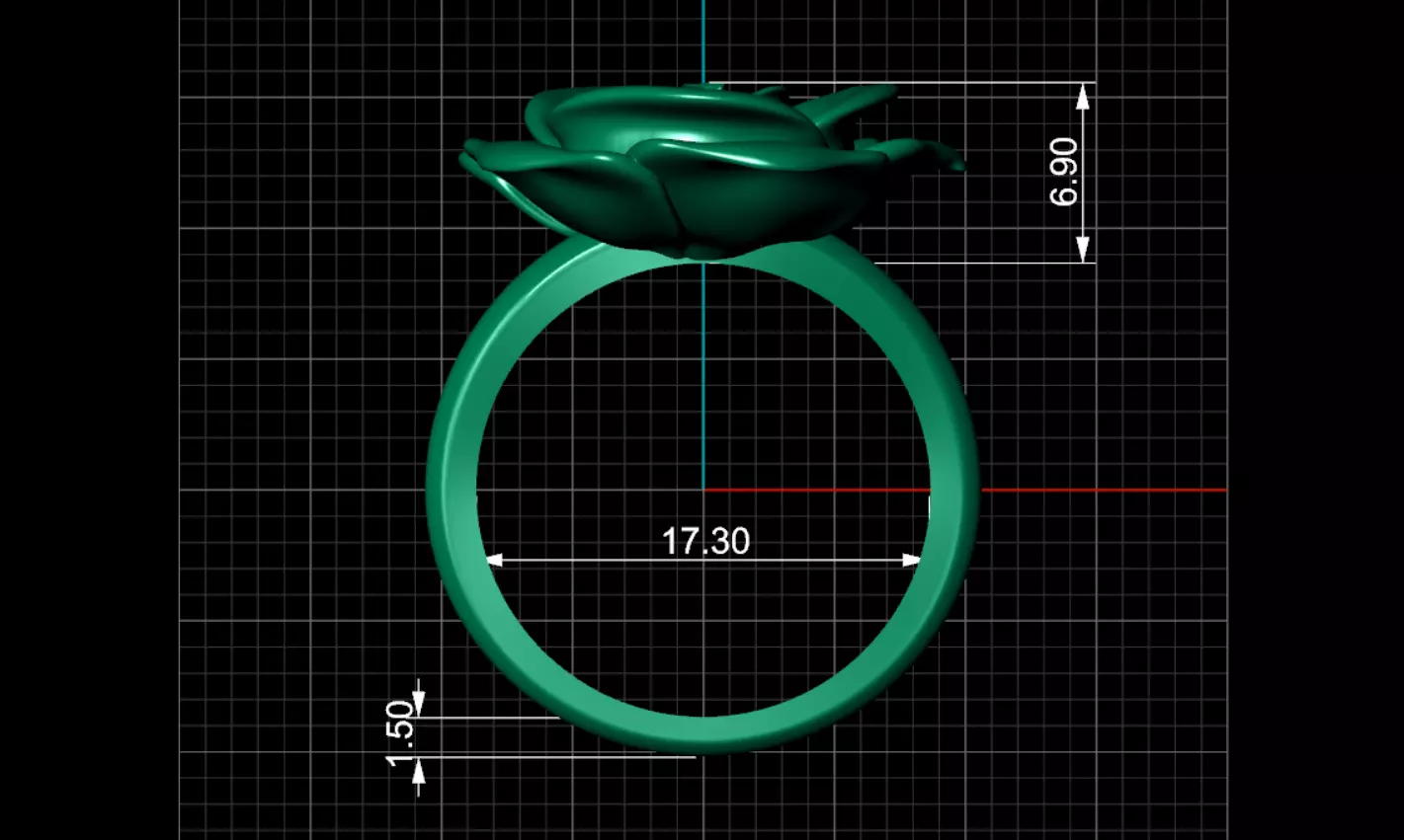 Rings Rosa  3D print model_8