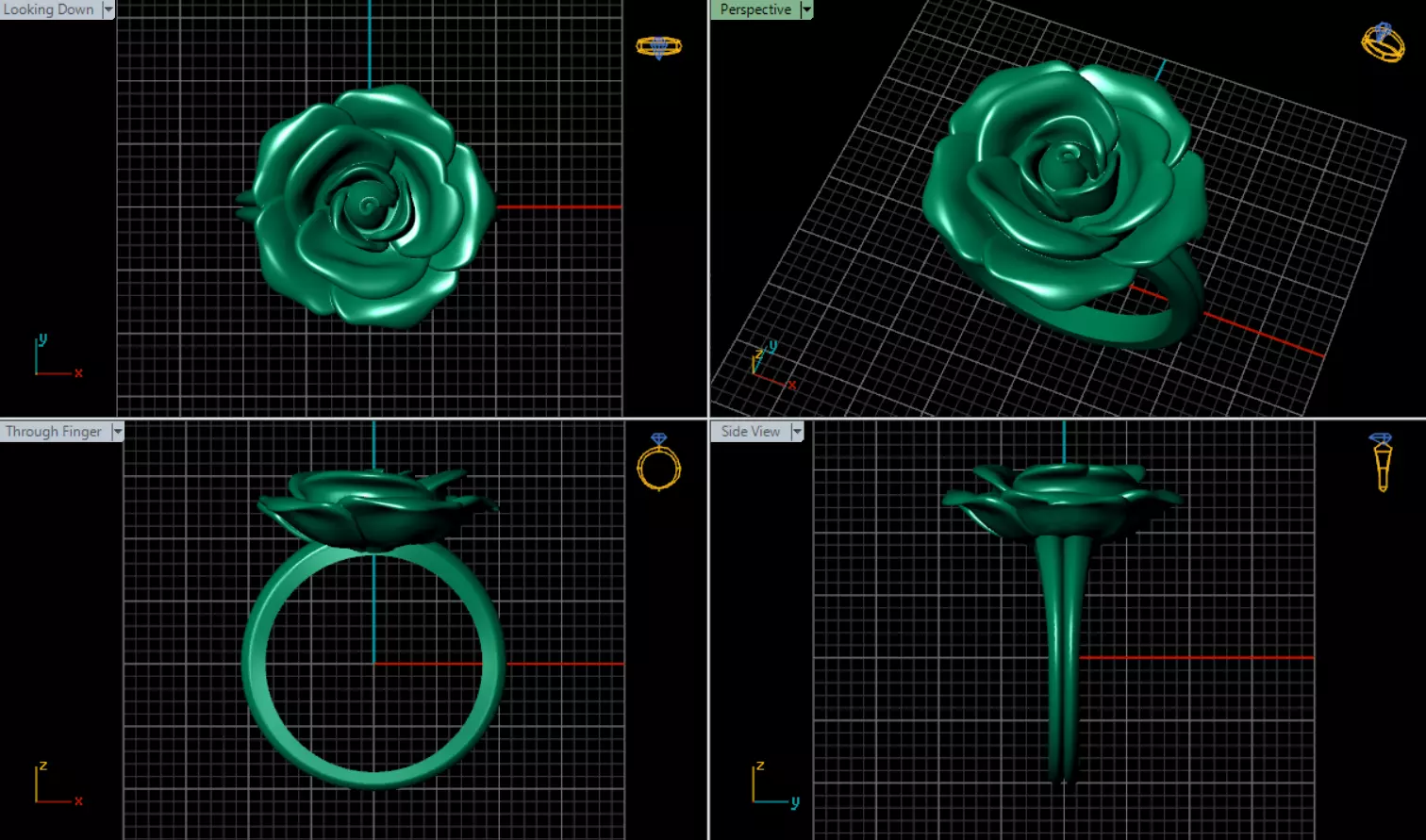 Rings Rosa  3D print model_7