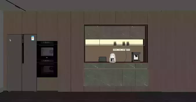 The Italian - style living and dining room 3D model 7
