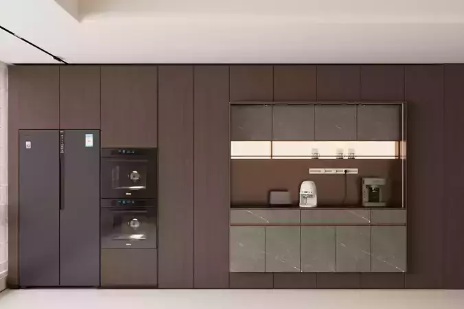 The Italian - style living and dining room 3D model 3