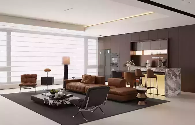 The Italian - style living and dining room