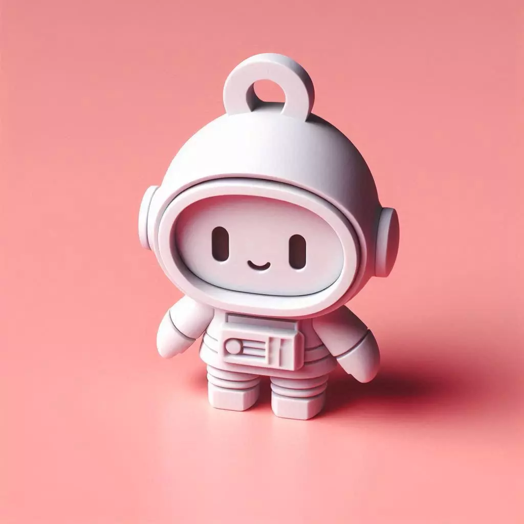 Astronaut Keychain Figure 3D print model