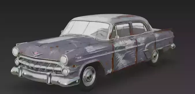 Old scratched dirt car