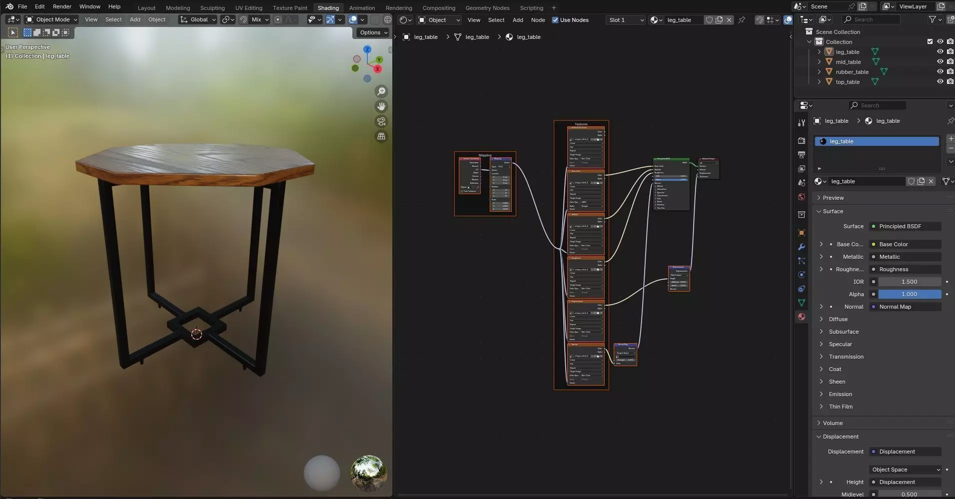 Octagon Table CG87 3D model_11