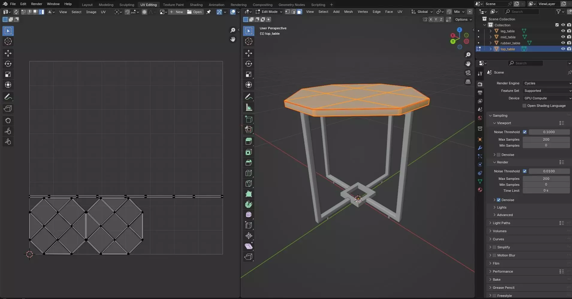 Octagon Table CG87 3D model_10