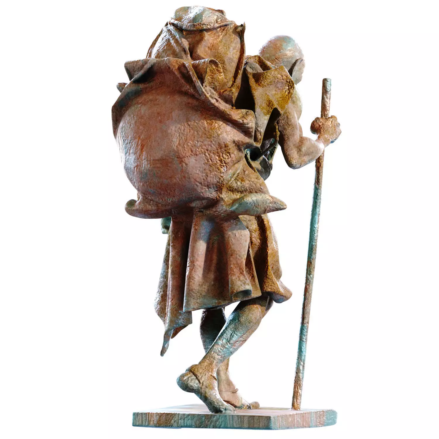 Old Man Sculpture set 794 Low-poly 3D model_1