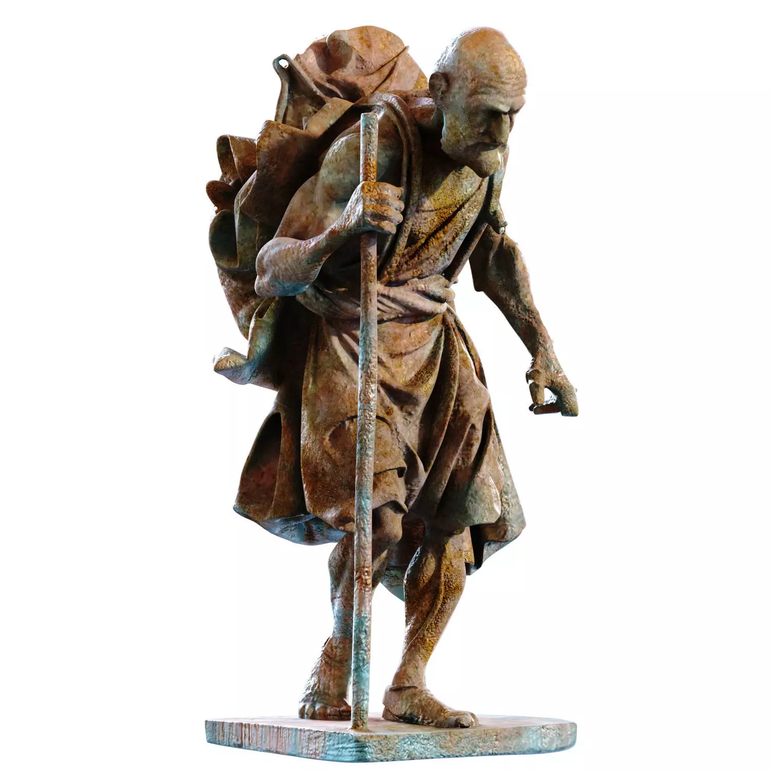 Old Man Sculpture set 794 Low-poly 3D model_2