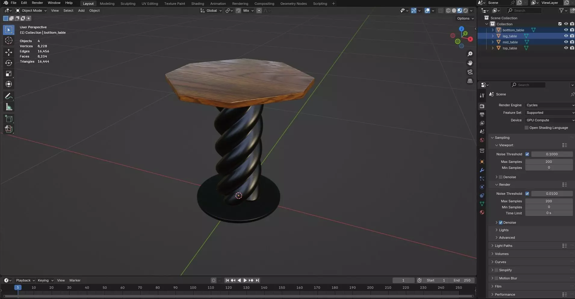 Octagon Table CG89 3D model_8