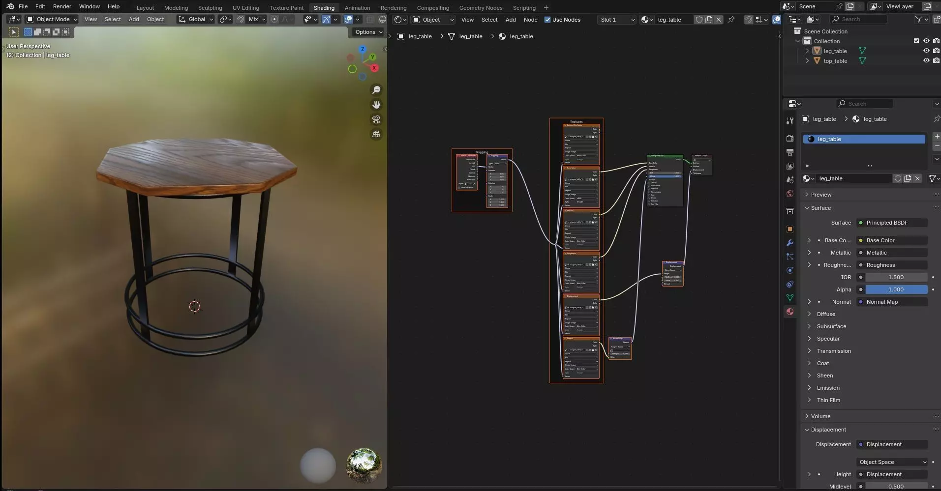 Octagon Table CG90 3D model_11