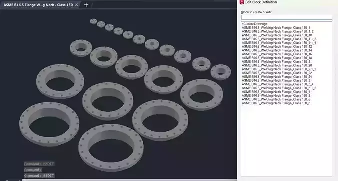 ASME B16 5 Class 150 WN Flange DWG Pack NPS 1 half to 24 Inch
