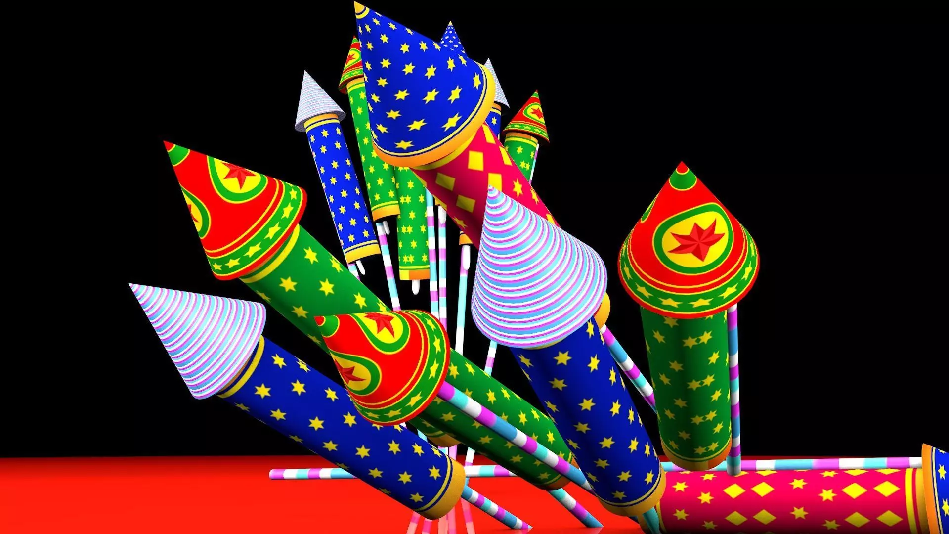 Festive Rocket Firecrackers 3D print model_4