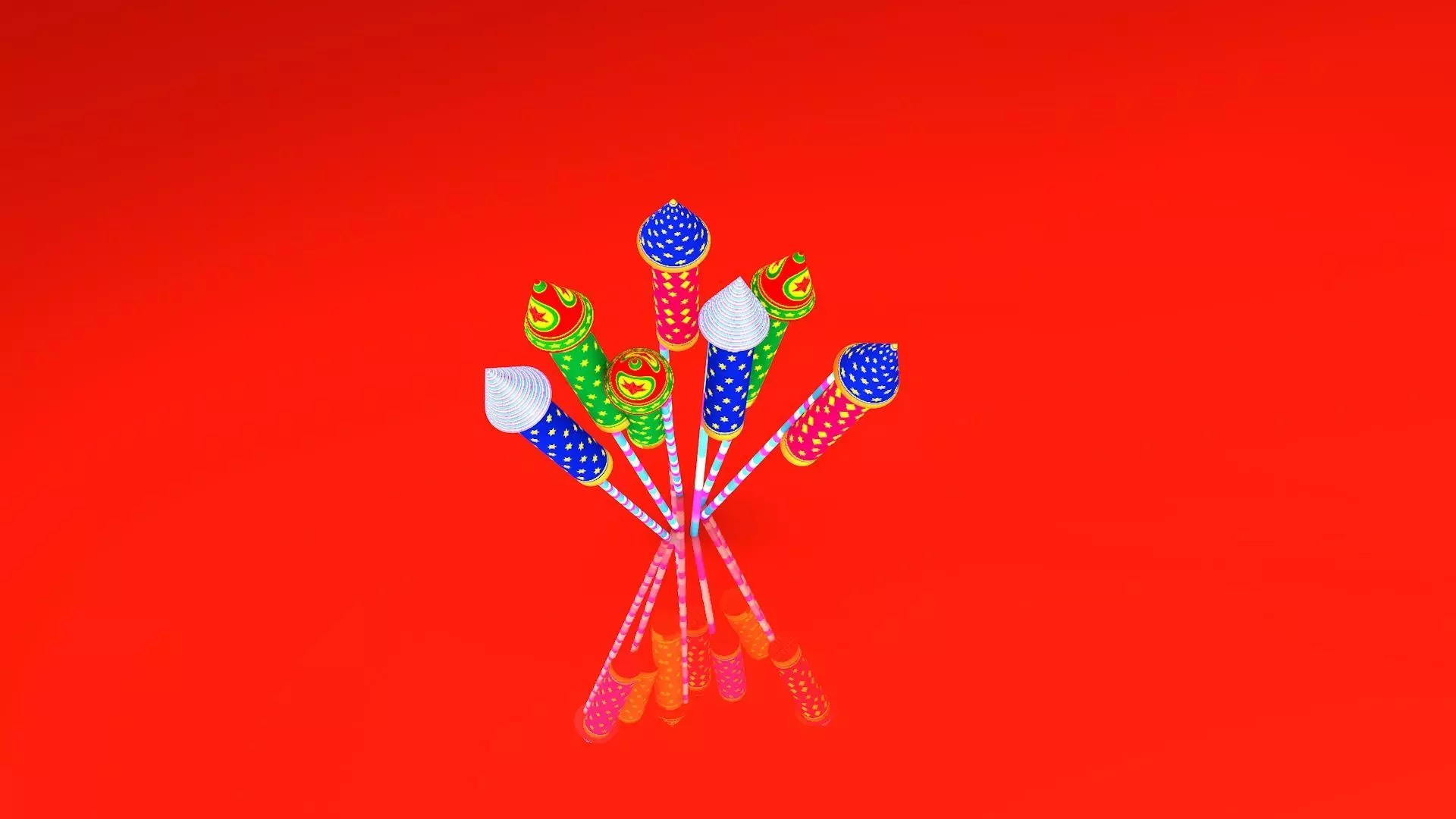 Festive Rocket Firecrackers 3D print model_0