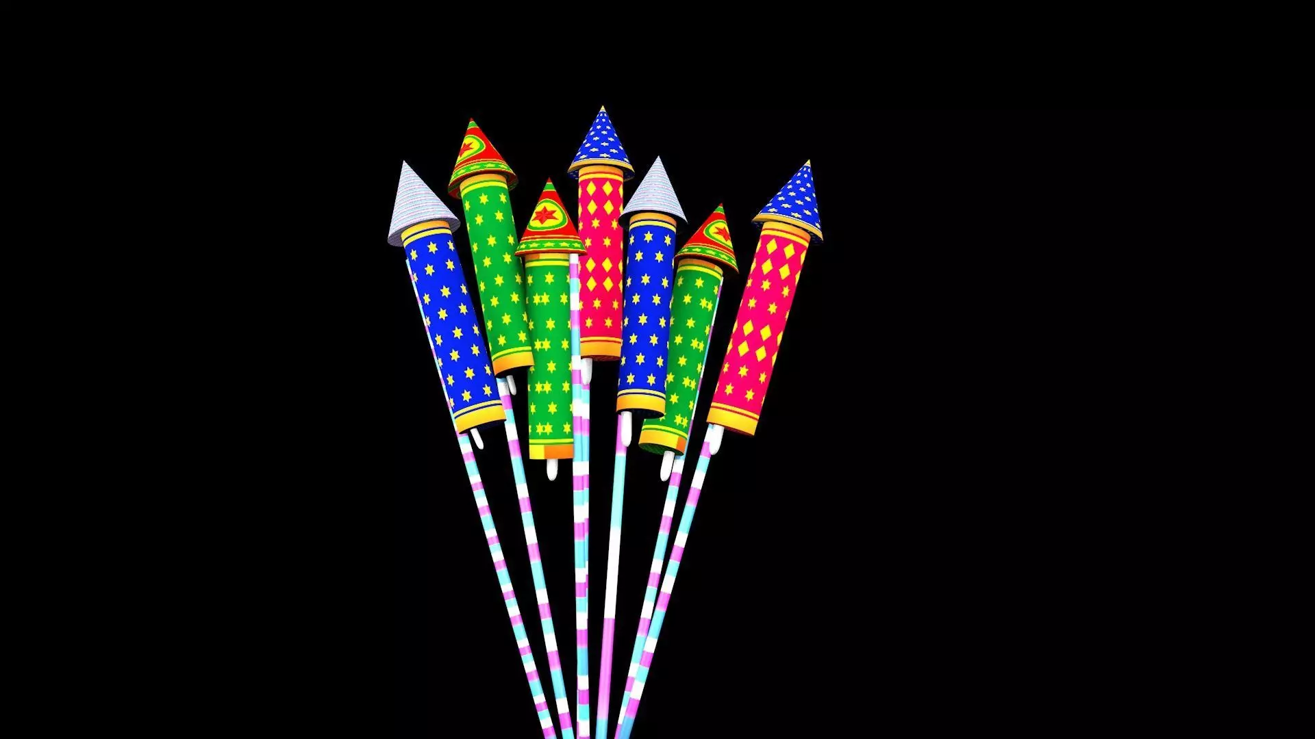 Festive Rocket Firecrackers 3D print model_2