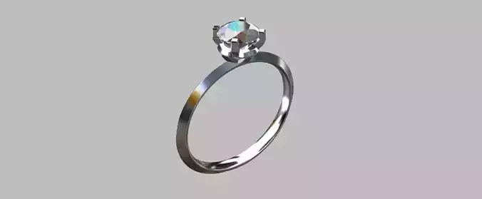 Solitaire Ring Round Gemstone 5 16mm