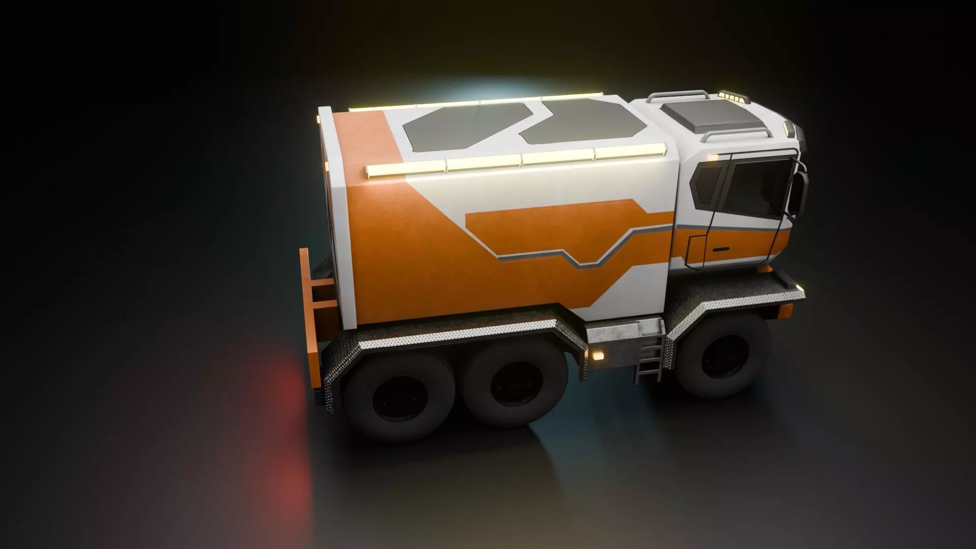 Sci-Fi Truck  - Game Ready - PBR Low-poly 3D model_26