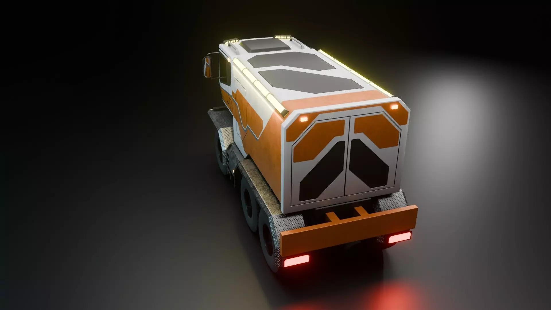 Sci-Fi Truck  - Game Ready - PBR Low-poly 3D model_22