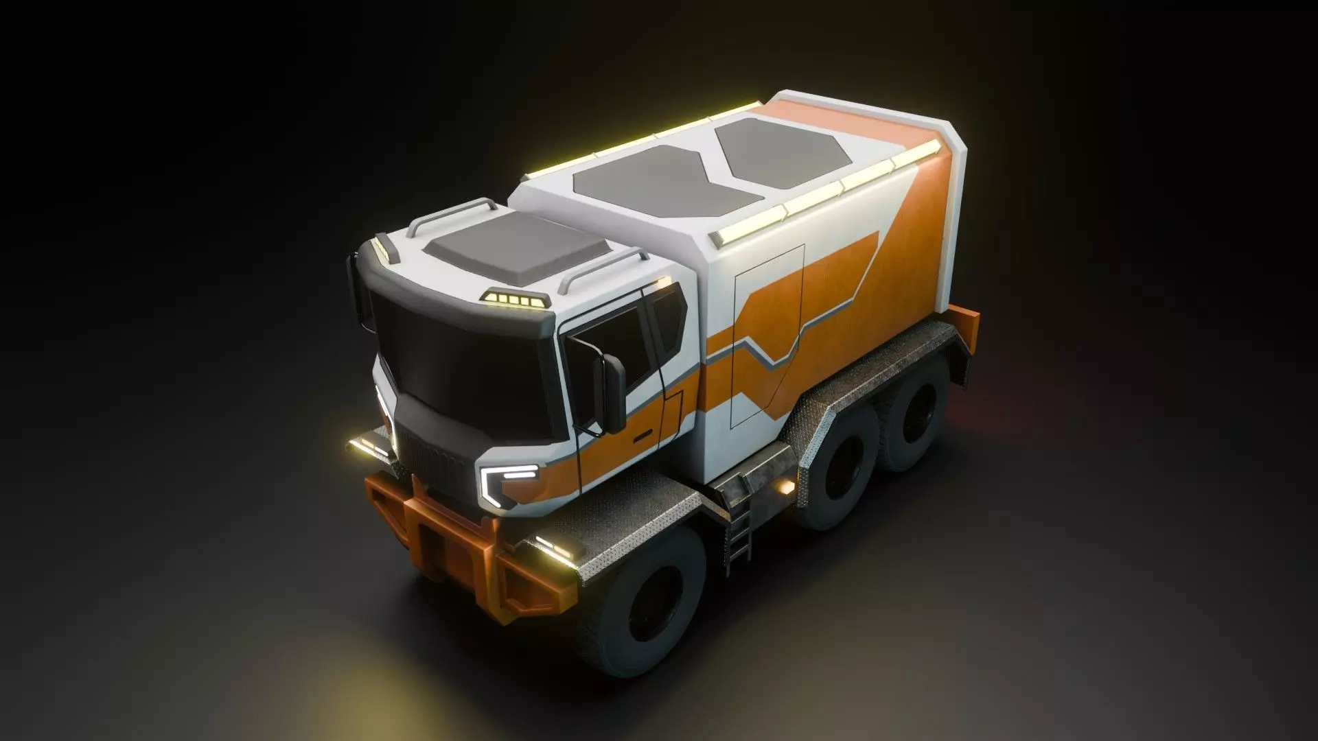 Sci-Fi Truck  - Game Ready - PBR Low-poly 3D model_17
