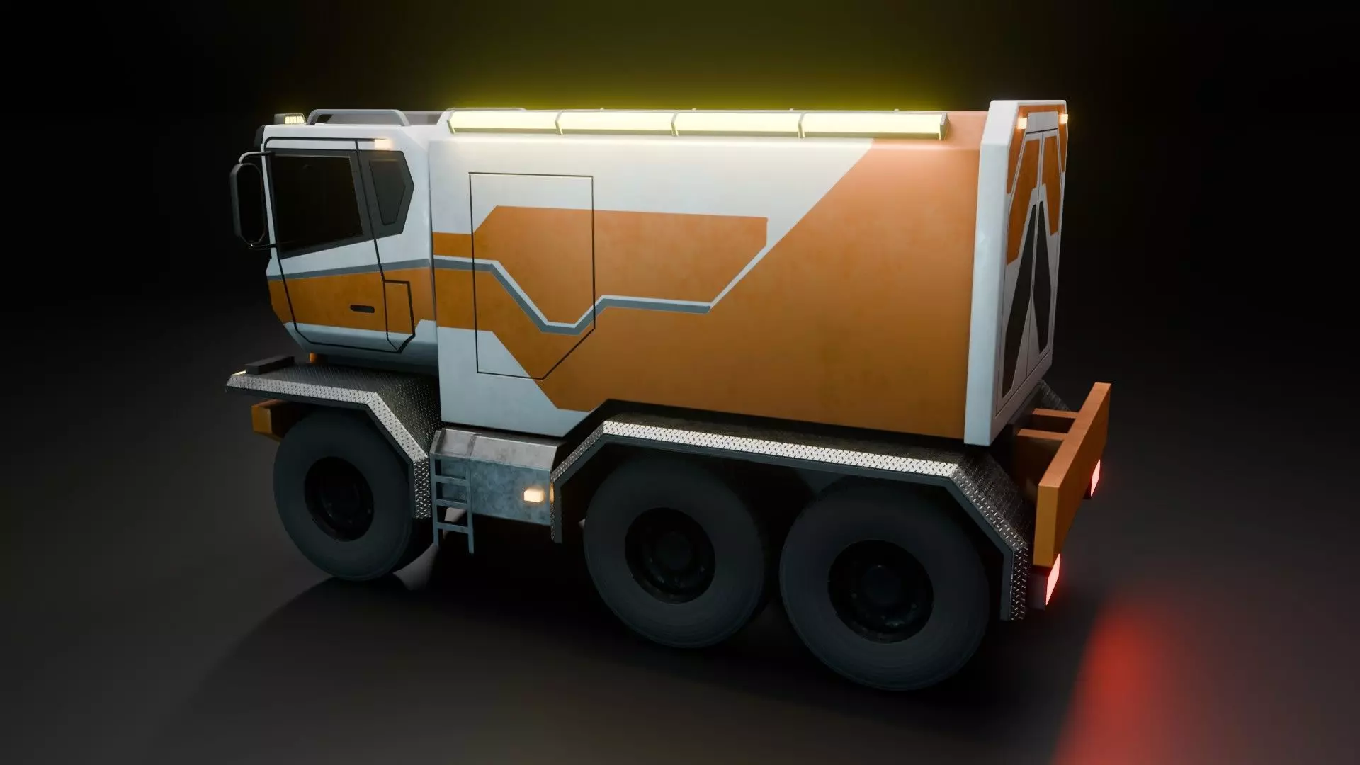Sci-Fi Truck  - Game Ready - PBR Low-poly 3D model_3