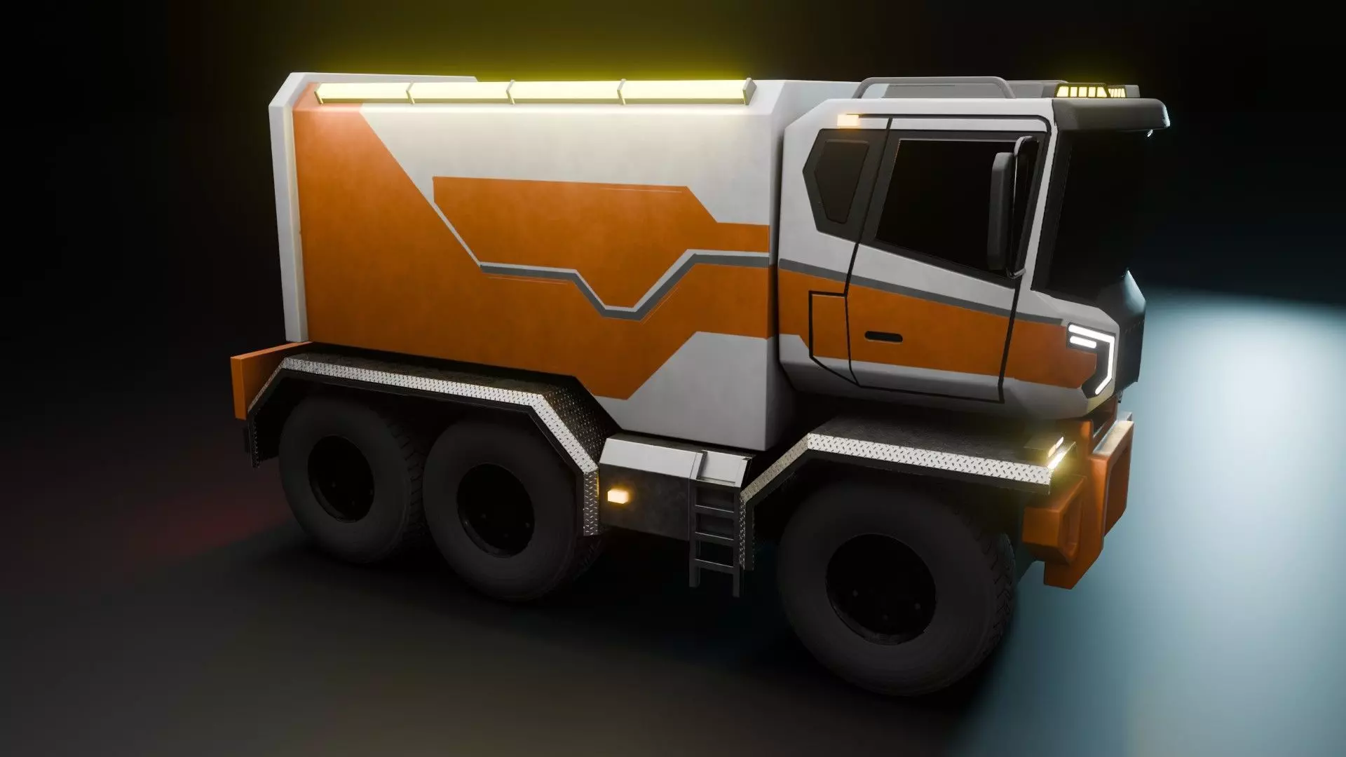 Sci-Fi Truck  - Game Ready - PBR Low-poly 3D model_10