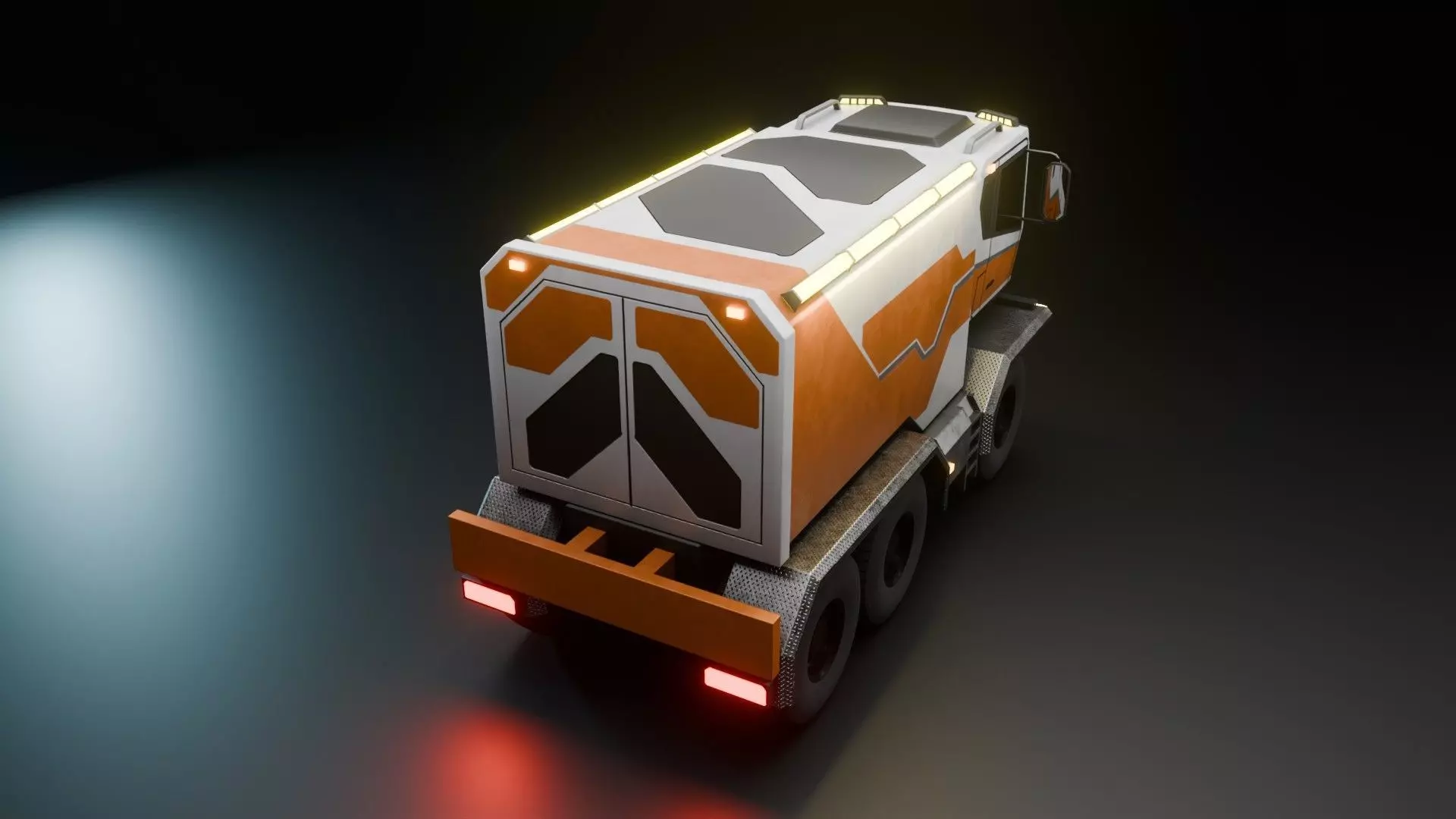 Sci-Fi Truck  - Game Ready - PBR Low-poly 3D model_24