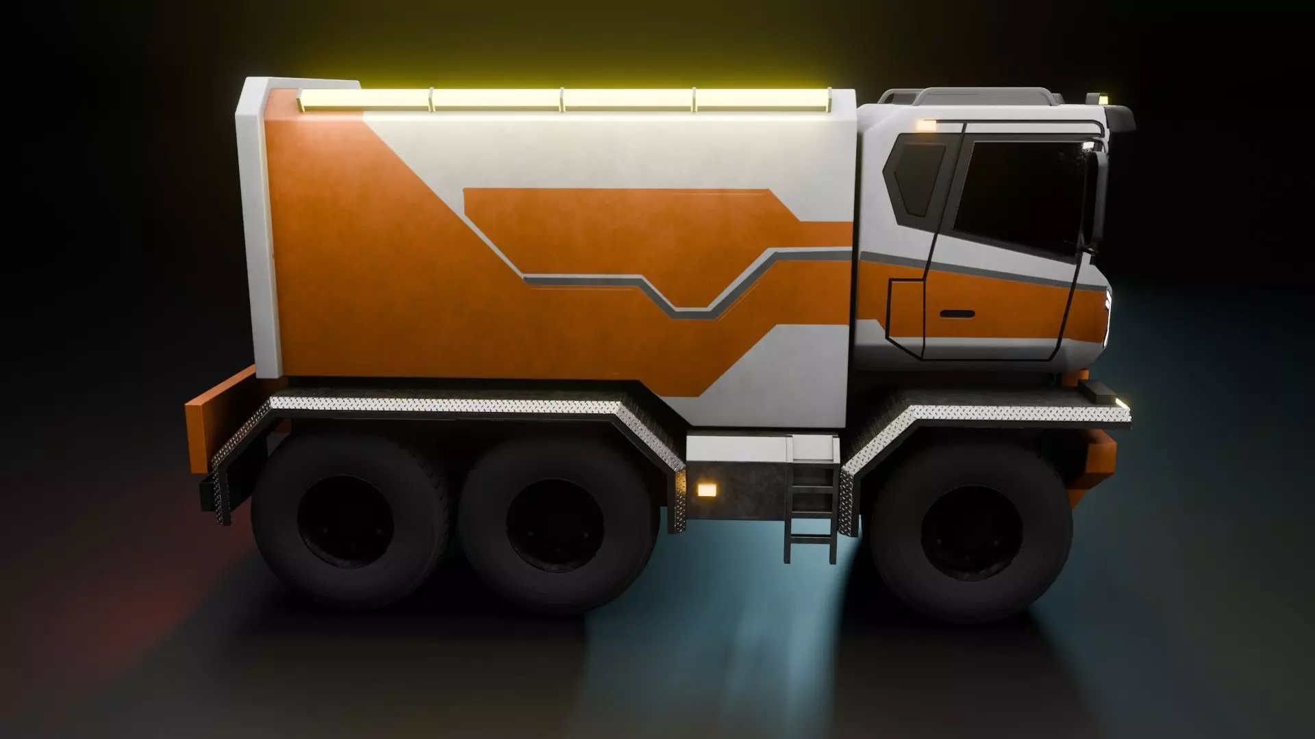 Sci-Fi Truck  - Game Ready - PBR Low-poly 3D model_9