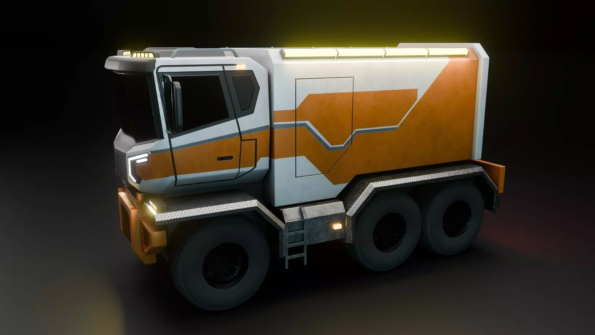 Sci-Fi Truck  - Game Ready - PBR Low-poly 3D model_1