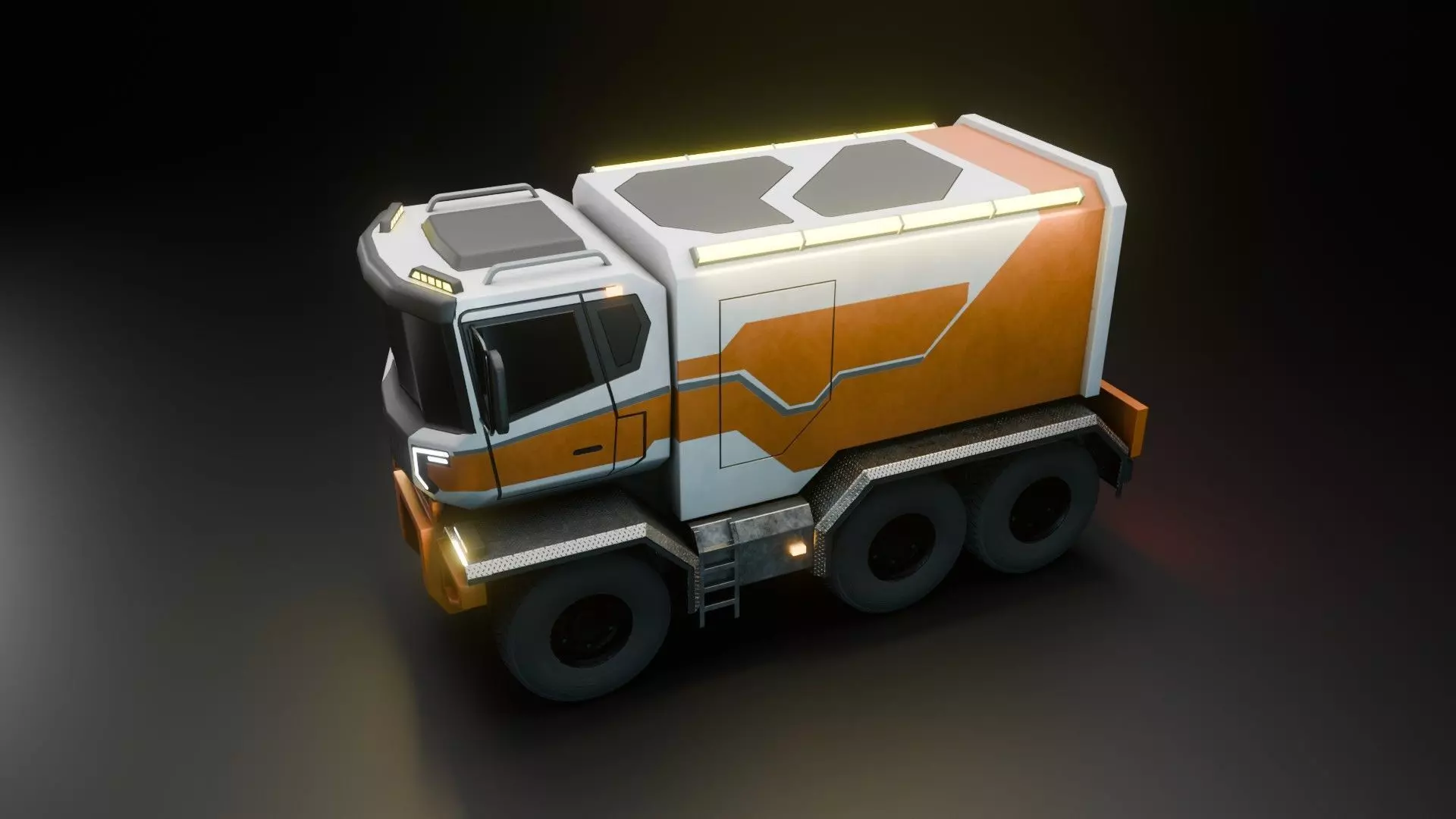 Sci-Fi Truck  - Game Ready - PBR Low-poly 3D model_18