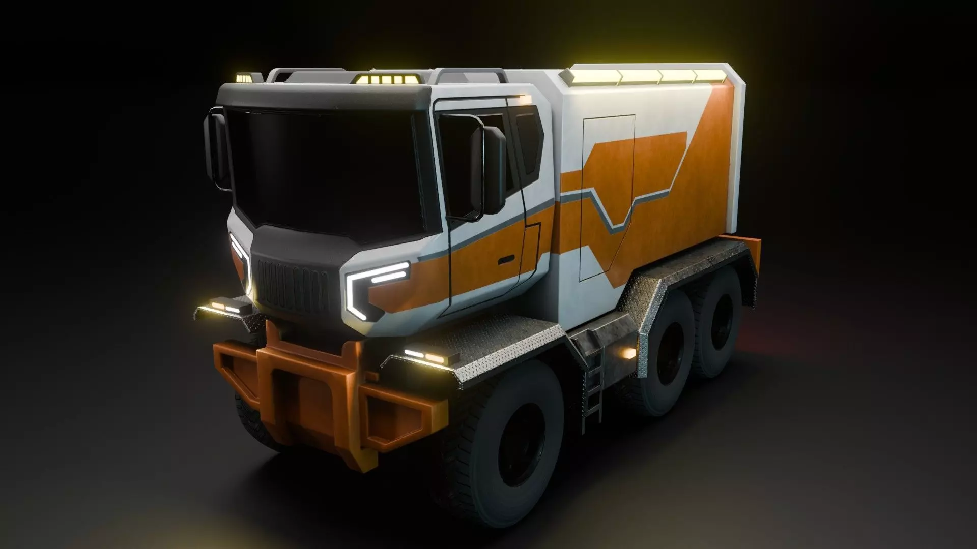 Sci-Fi Truck  - Game Ready - PBR Low-poly 3D model_0