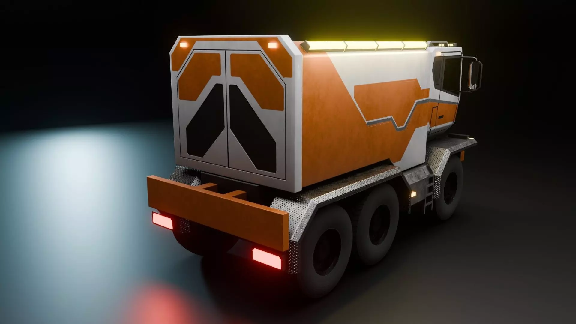 Sci-Fi Truck  - Game Ready - PBR Low-poly 3D model_7