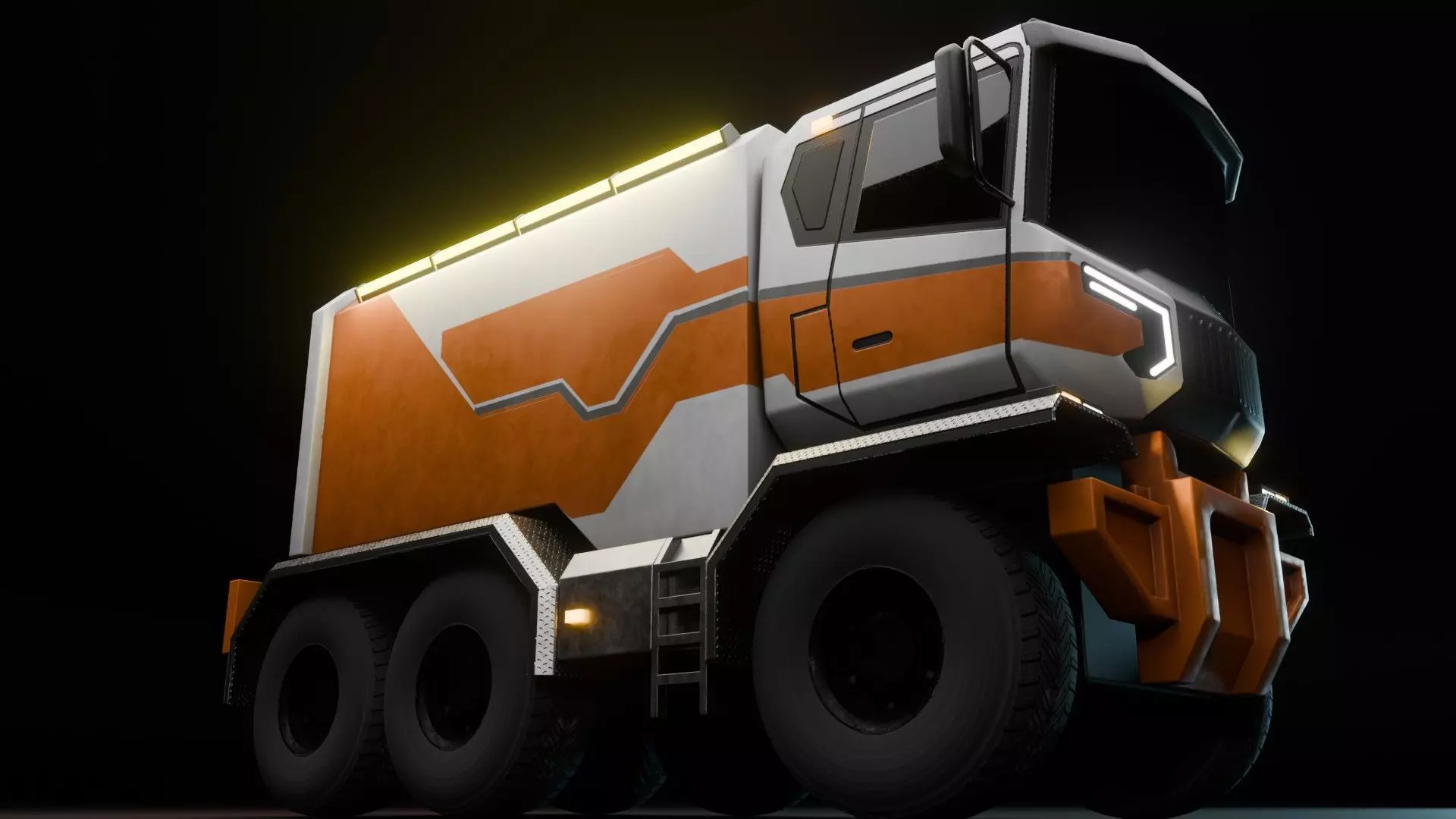 Sci-Fi Truck  - Game Ready - PBR Low-poly 3D model_16