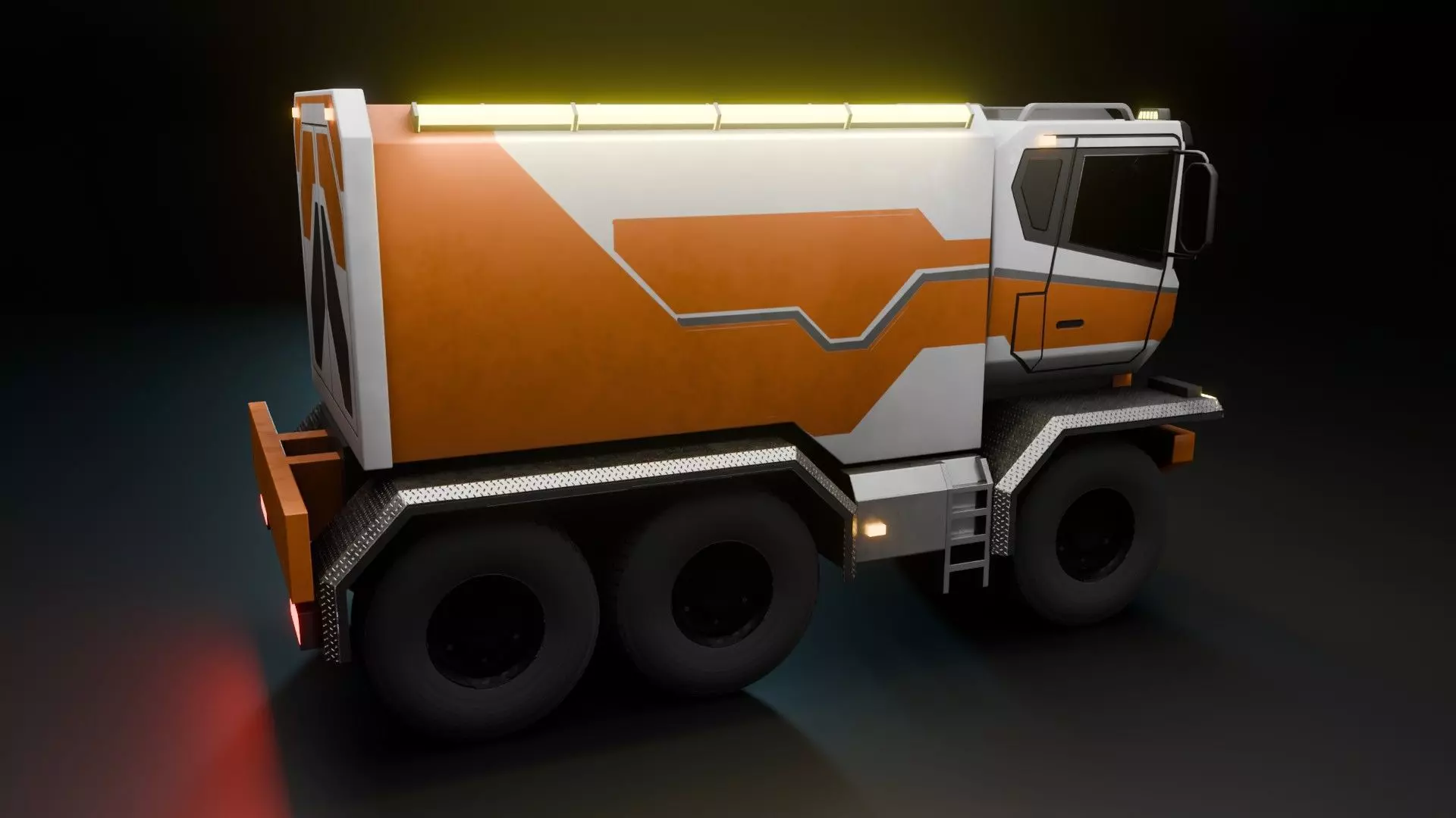 Sci-Fi Truck  - Game Ready - PBR Low-poly 3D model_8