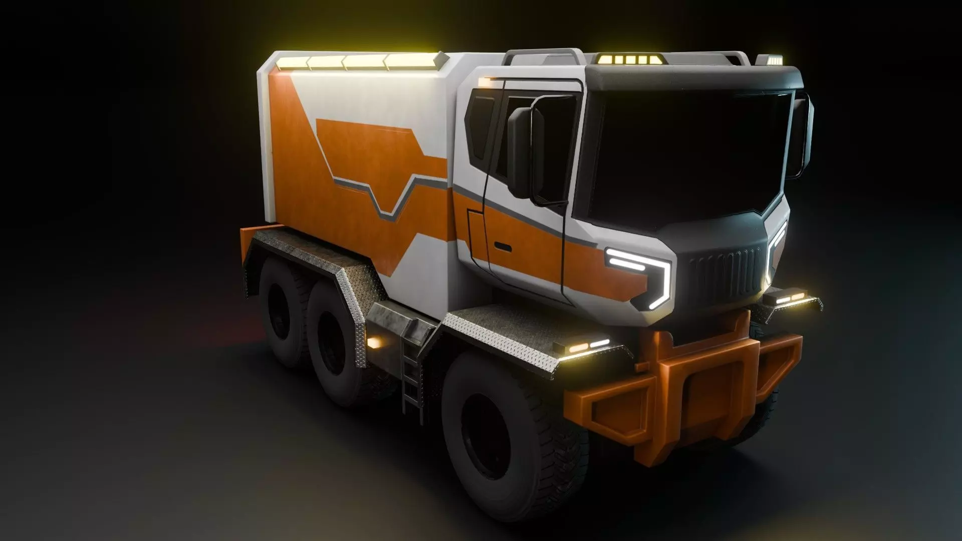 Sci-Fi Truck  - Game Ready - PBR Low-poly 3D model_11