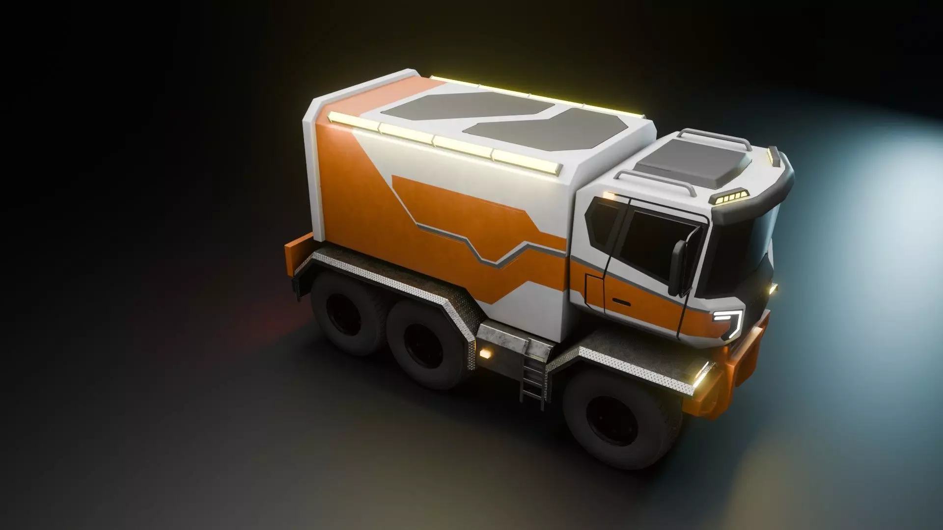 Sci-Fi Truck  - Game Ready - PBR Low-poly 3D model_28