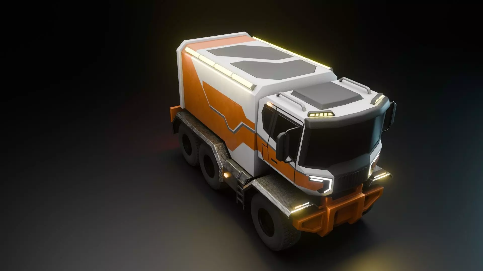 Sci-Fi Truck  - Game Ready - PBR Low-poly 3D model_29