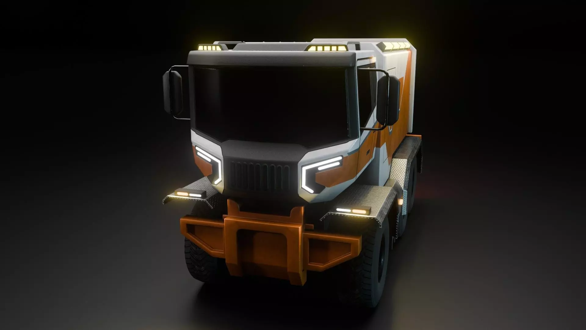 Sci-Fi Truck  - Game Ready - PBR Low-poly 3D model_13
