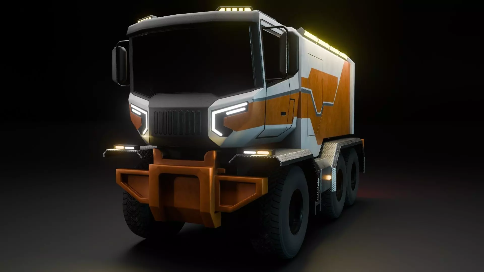 Sci-Fi Truck  - Game Ready - PBR Low-poly 3D model_14