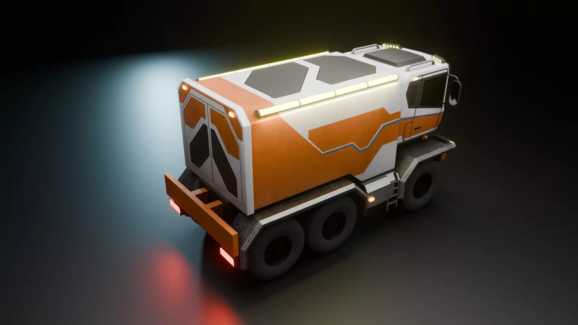 Sci-Fi Truck  - Game Ready - PBR Low-poly 3D model_25