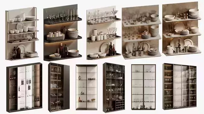 Set of Decorative sets of dishes for the kitchen