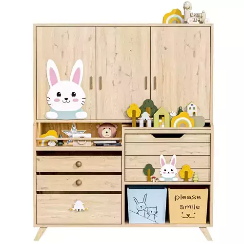 Children closet with toys and books