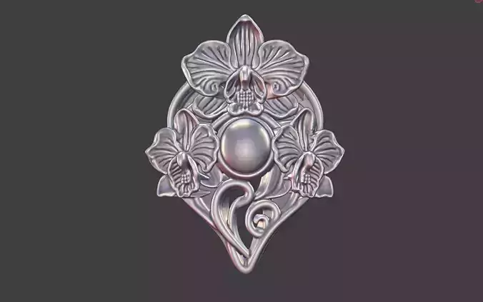 art nouveau floral orchid  ring v1 nature inspired