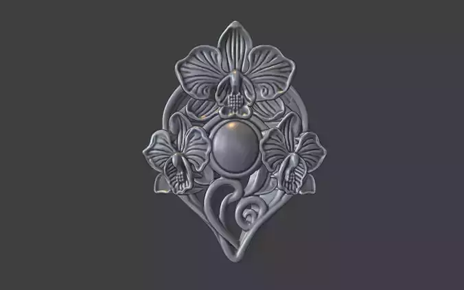 art nouveau floral orchid  ring v1 nature inspired