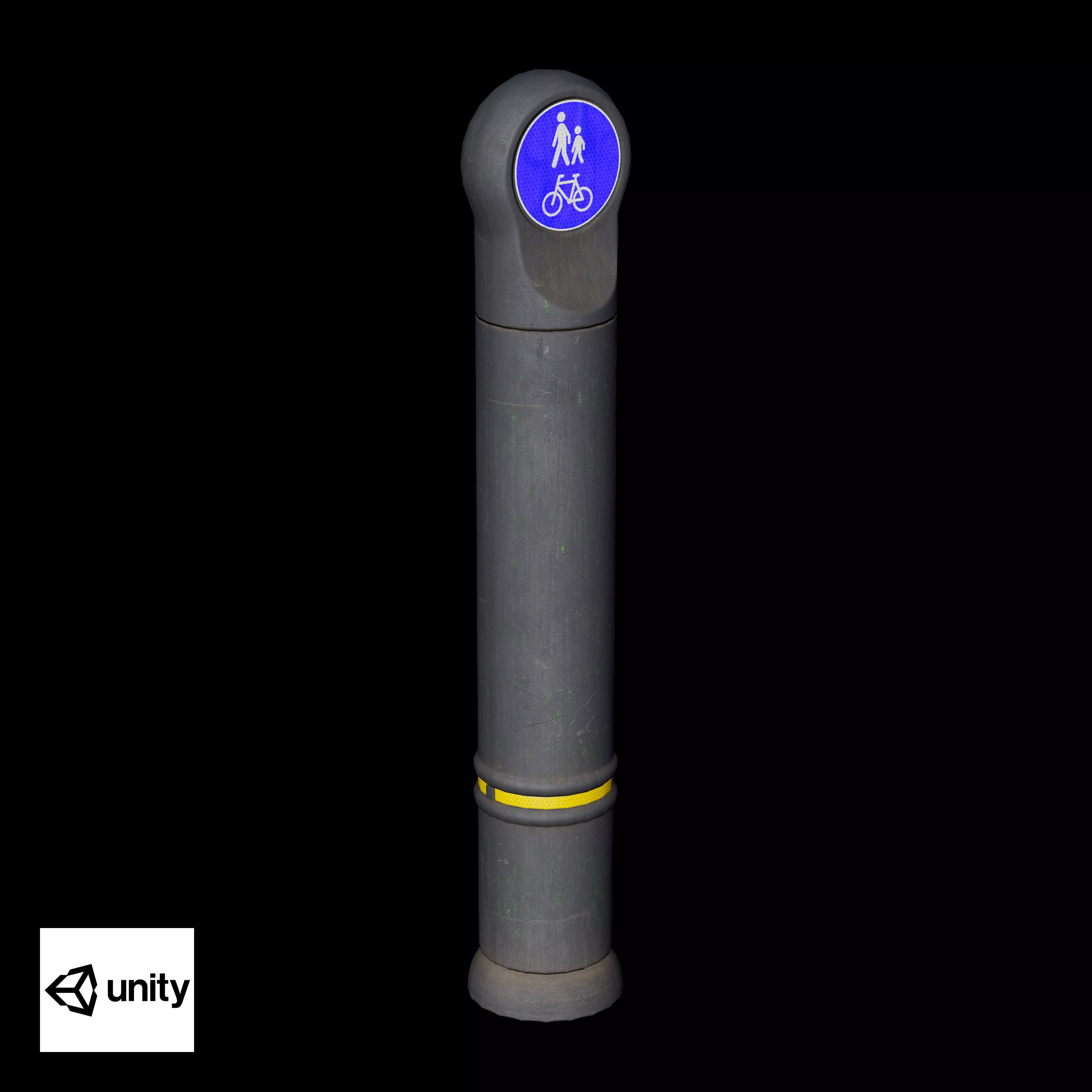 Traffic Bollard B Low-poly 3D model_12