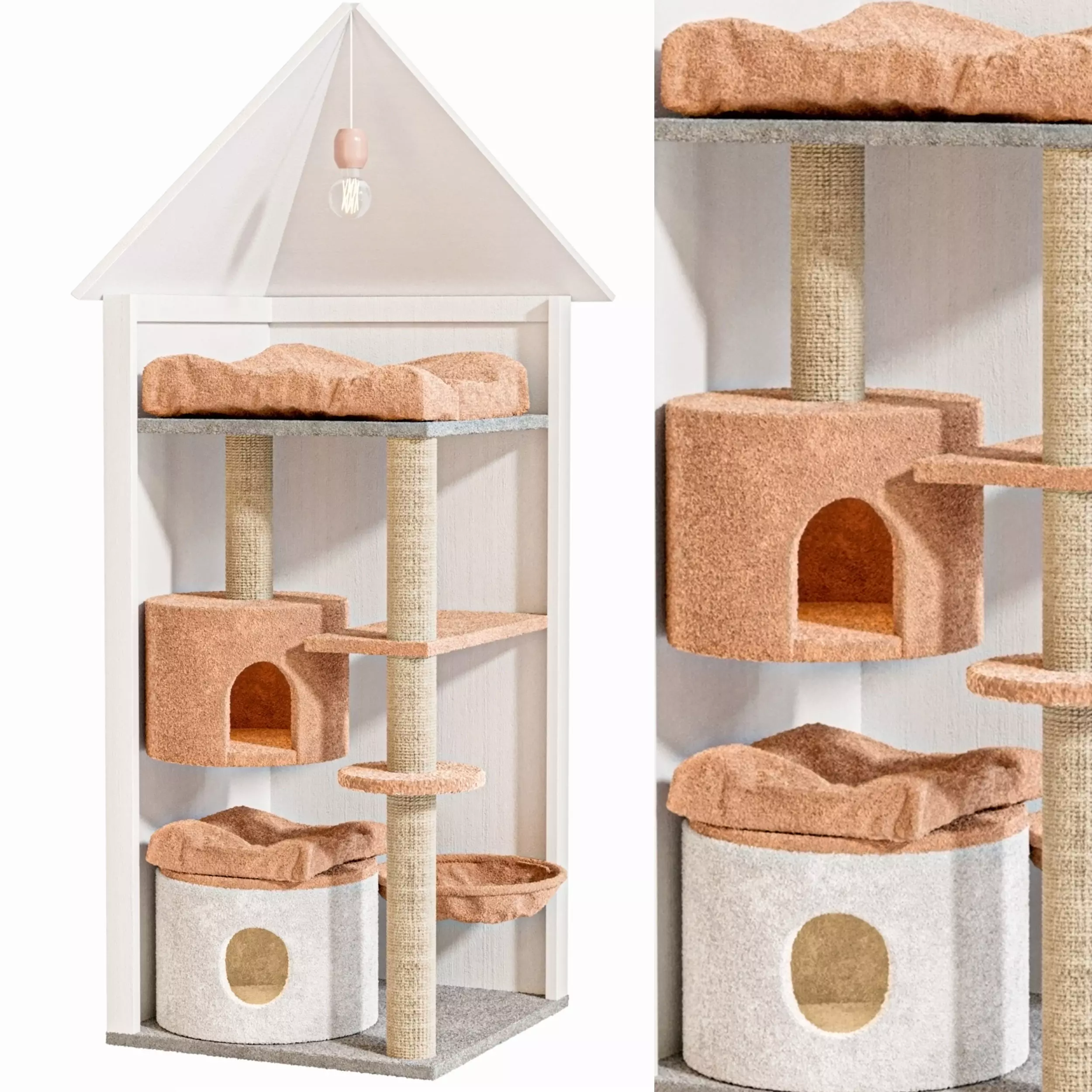 Cat house Scratching post for your pet 3D model