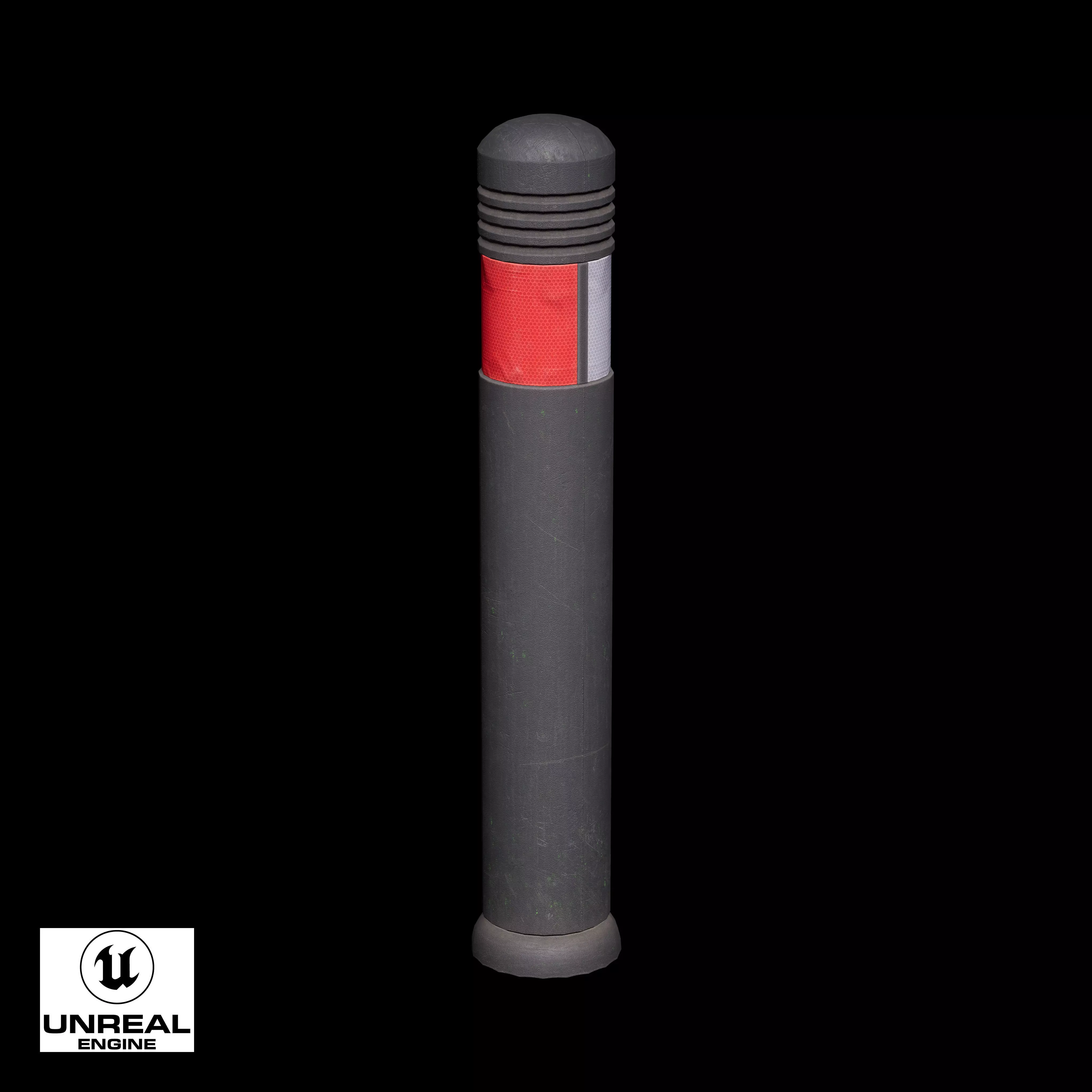 Traffic Bollard C Low-poly 3D model_11