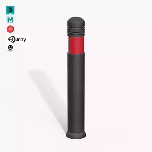 Traffic Bollard C Low-poly 3D model Traffic Bollard C Low-poly 3D model
