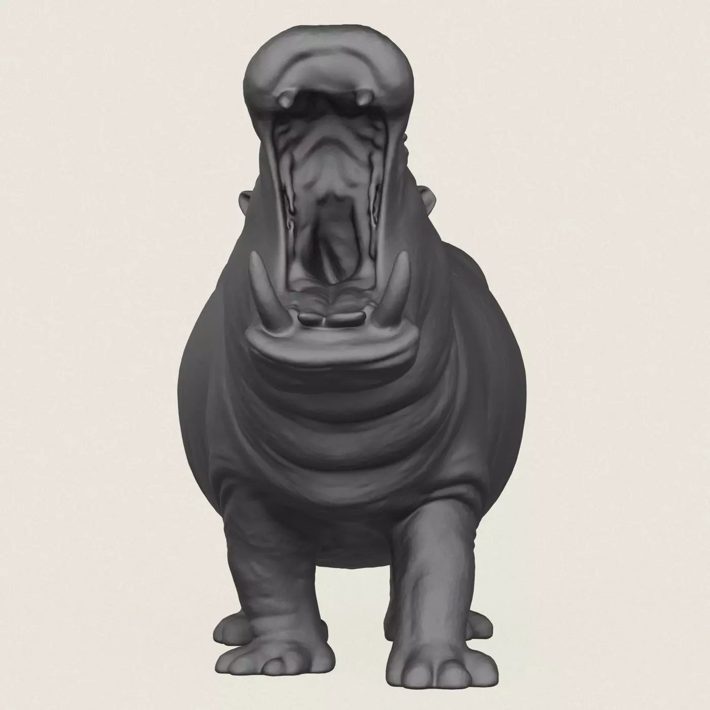 Hippopotamus Print Ready 3D Model 3D print model_1