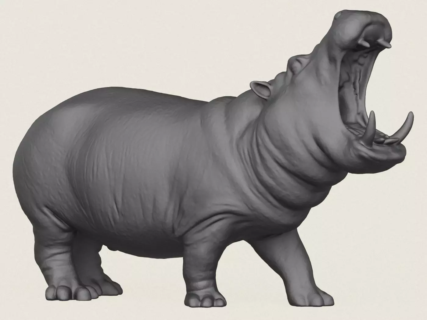 Hippopotamus Print Ready 3D Model 3D print model_0