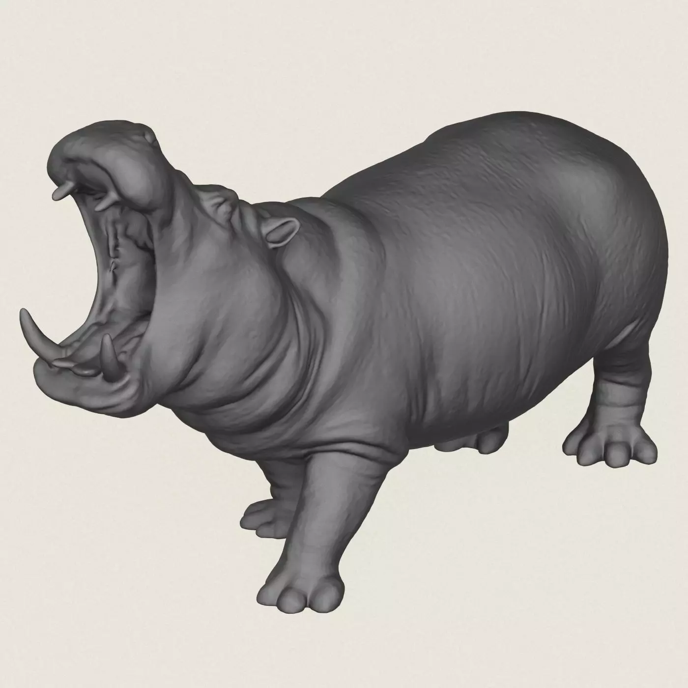 Hippopotamus Print Ready 3D Model 3D print model_3