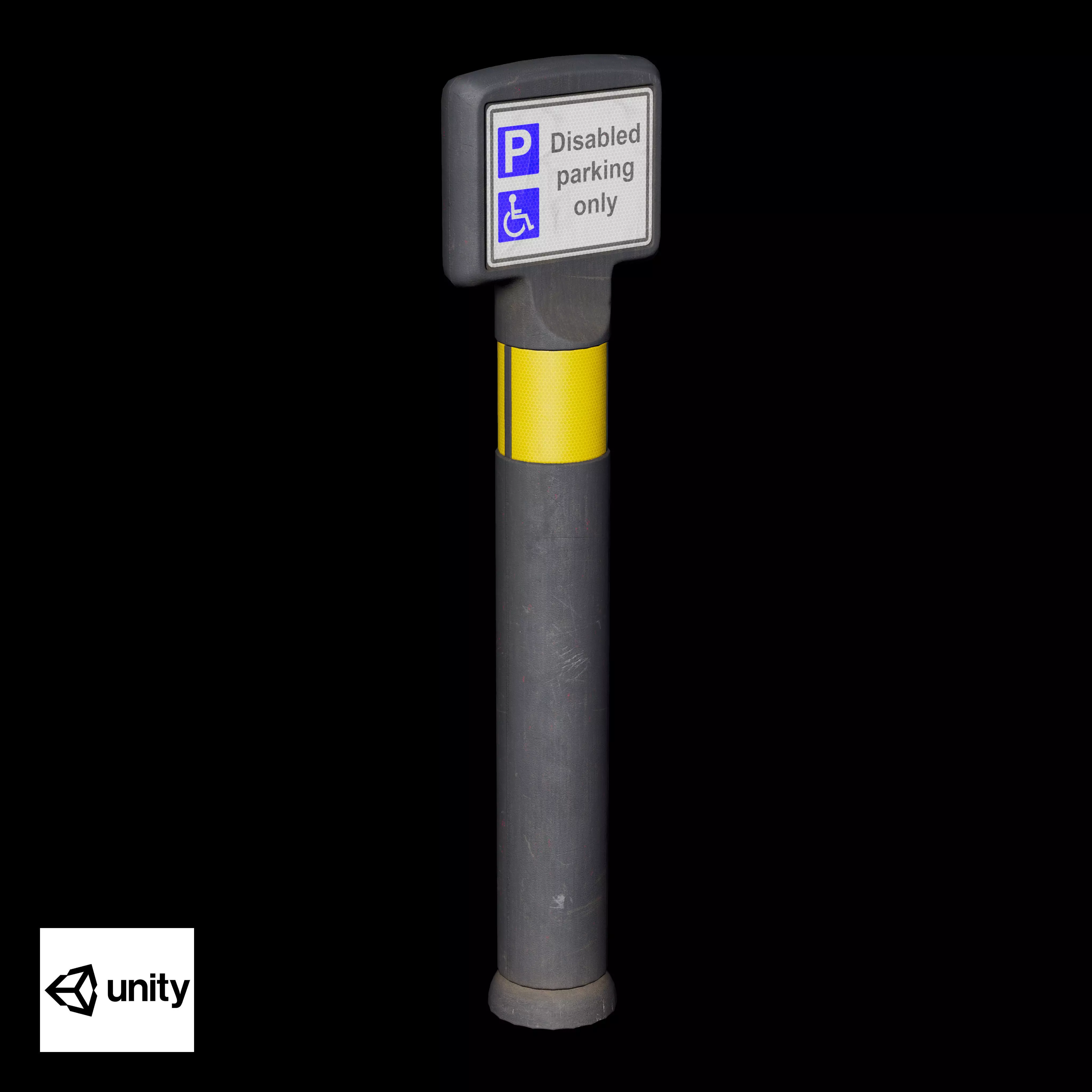 Traffic Bollard D Low-poly 3D model_12