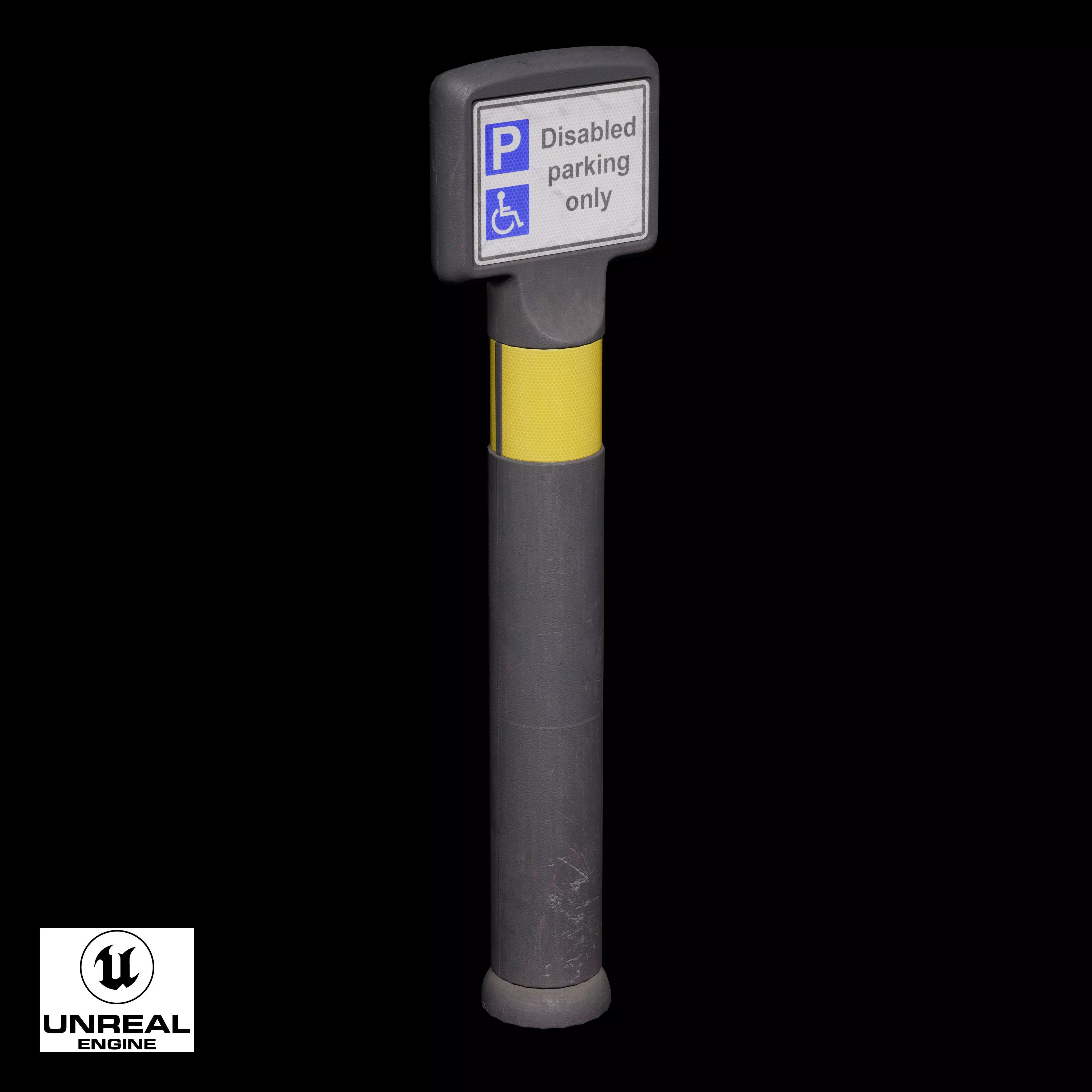 Traffic Bollard D Low-poly 3D model_11
